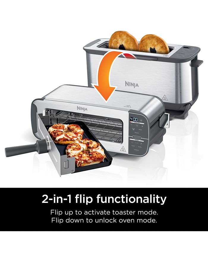 Ninja ST101 Foodi 2in1 Flip Toaster, 2Slice Toaster, Compact Toaster