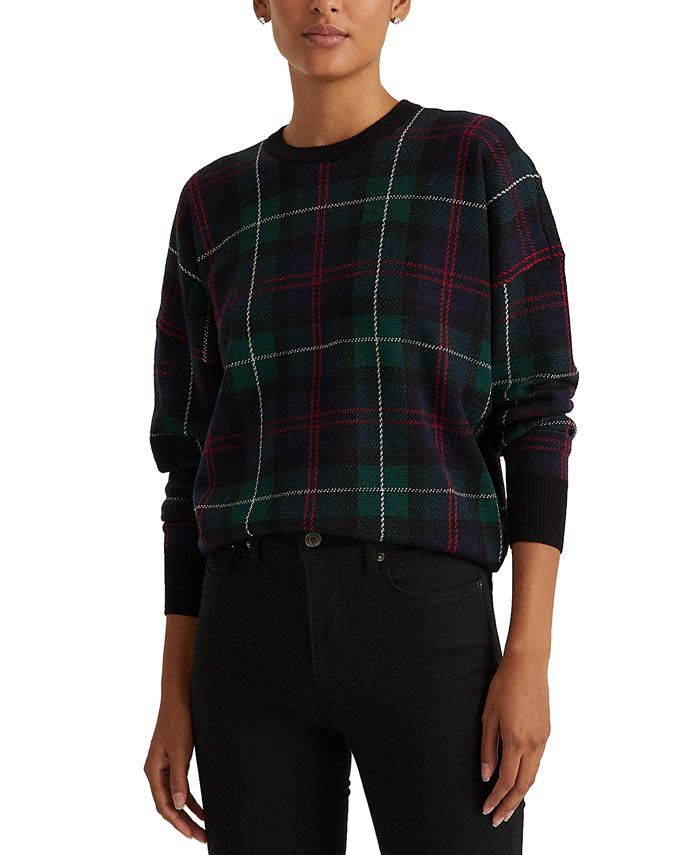 Lauren Ralph Lauren Plaid Merino Wool Sweater & Reviews - Sweaters - Women  - Macy's