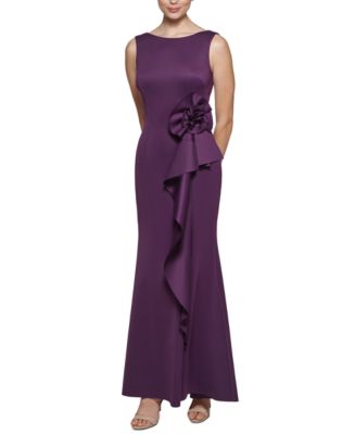 Jessica Howard Women's Rosette Cascade-Ruffled Gown - Macy's