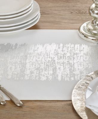 Table Runner with Metallic Banded Design, 108" x 16"