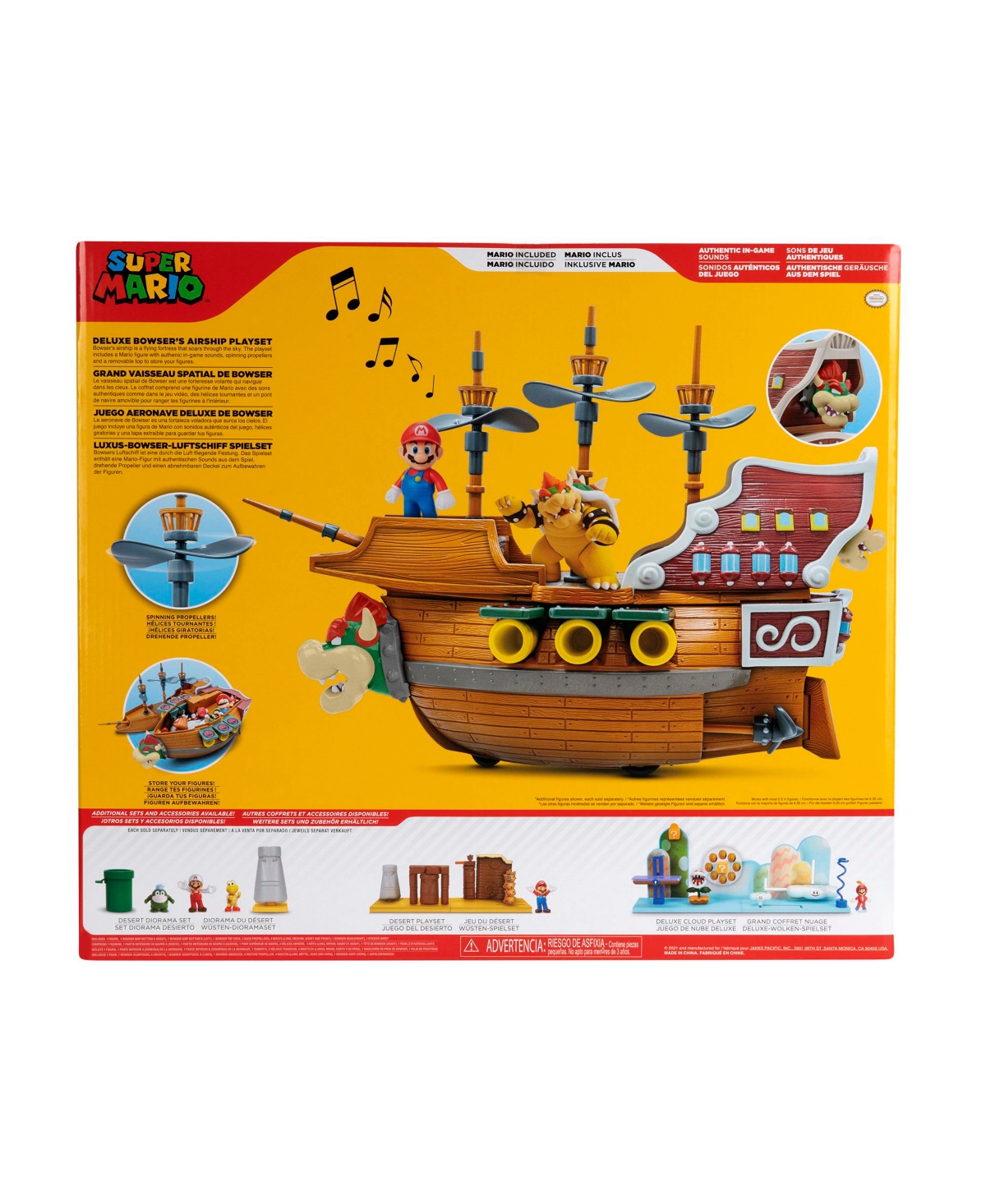 Super Mario Deluxe Bowsers Ship Playset In Multicolor