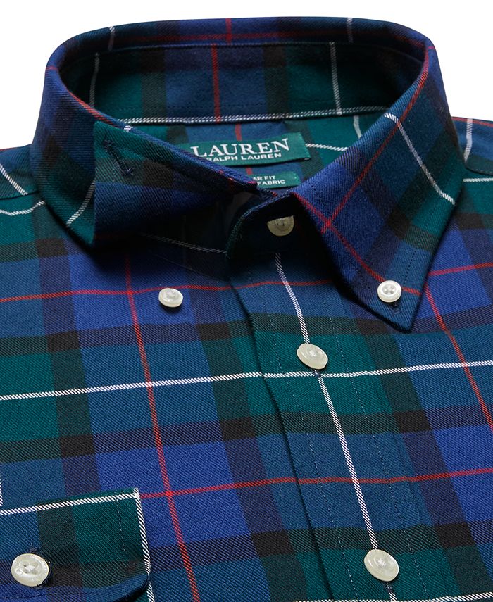 Lauren Ralph Lauren Men's Plaid Shorter Length Stretch Dress Shirt Macy's