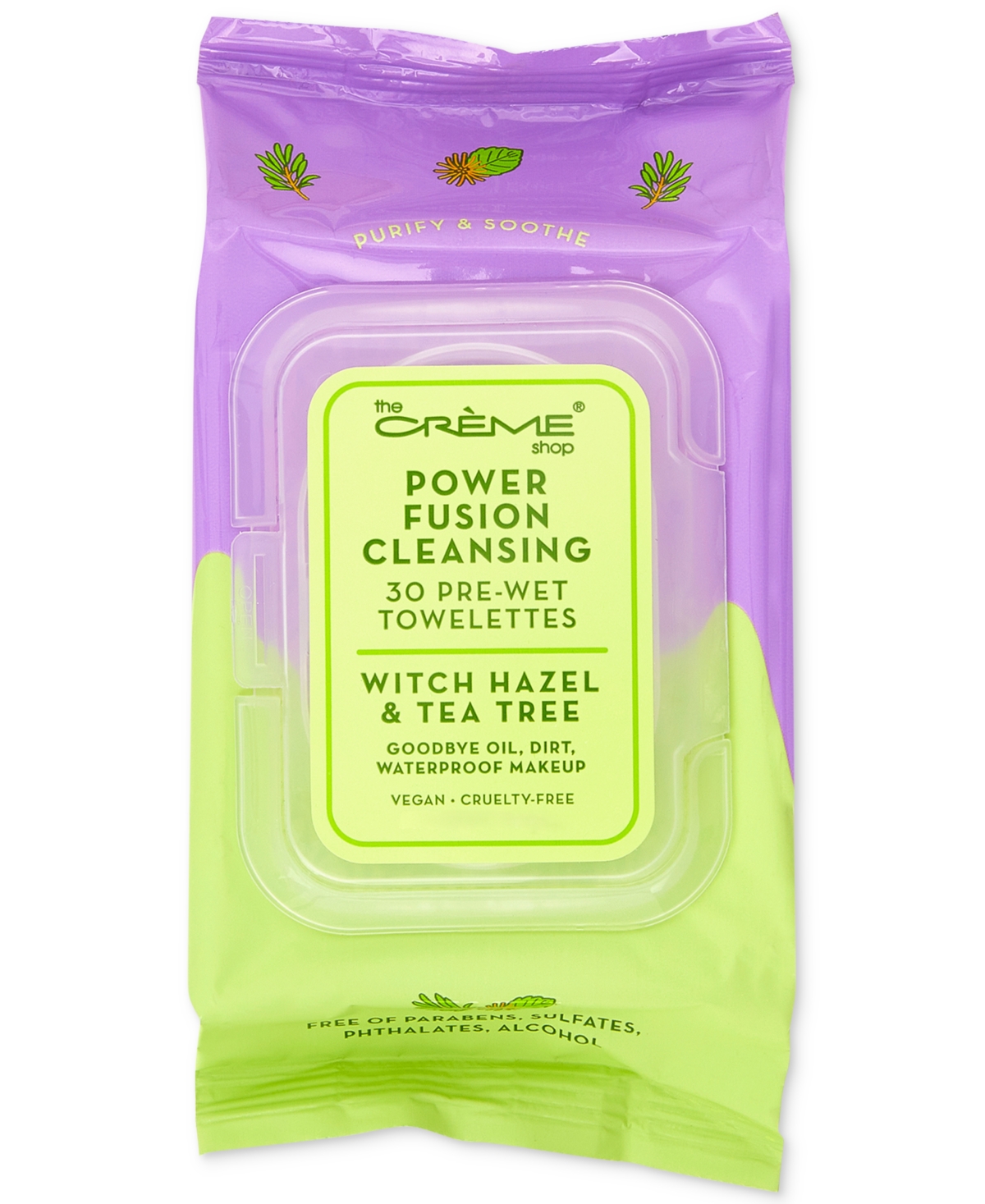 The Creme Shop Power Fusion Cleansing Towelettes In Witch Hazel  Tea Tree