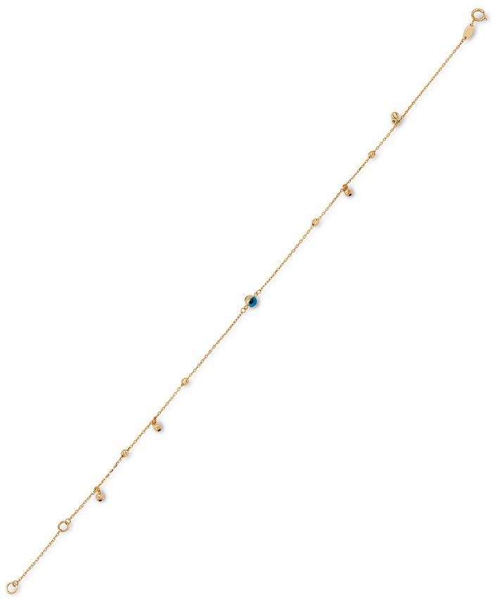 Macy's Evil Eye Glass Stone Ankle Bracelet in 10k Gold Macy's