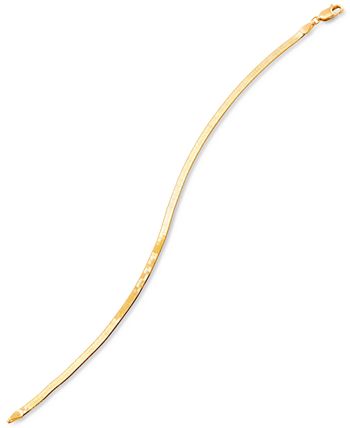 Italian Gold - Herringbone Link Chain Bracelet in 10k Gold