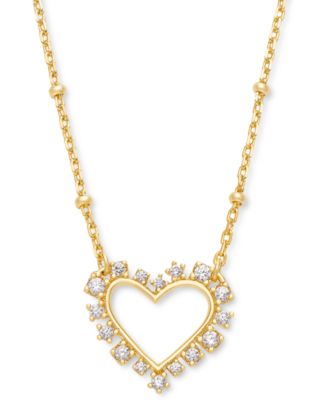 Kendra Scott - Cubic Zirconia Heart 19" Adjustable Pendant Necklace