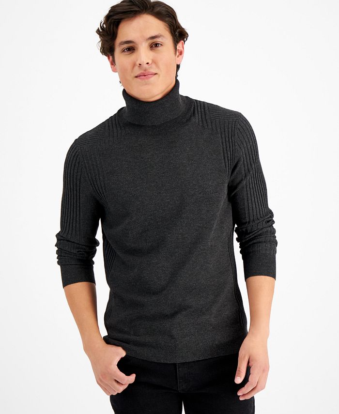INC International Concepts Men's Regular-Fit Ribbed Turtleneck Sweater ...