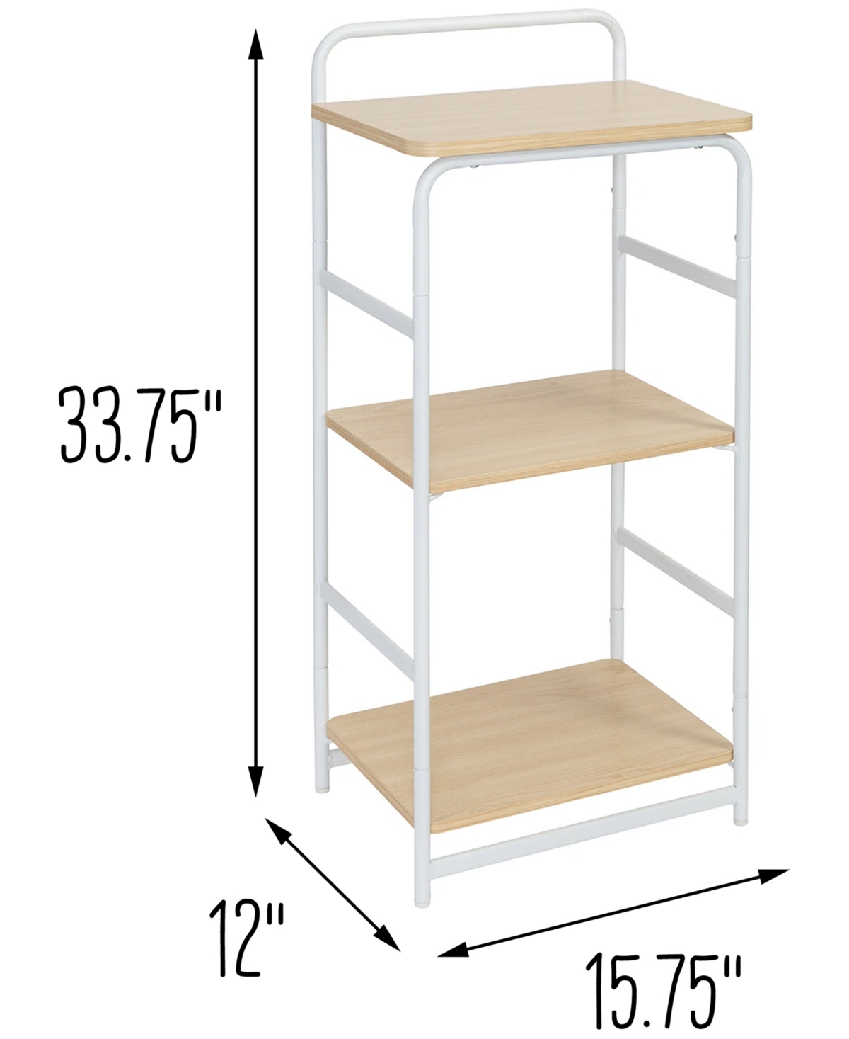 Shop Honey Can Do 3-tier Wood & Metal Small Shelf In White