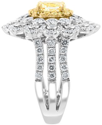 EFFY&reg; Yellow Diamond (7/8 ct. t.w.) & White Diamond (1-1/3 ct. t.w.) Ring in 18k Two-Tone Gold