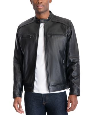 michael kors leather moto jacket men's