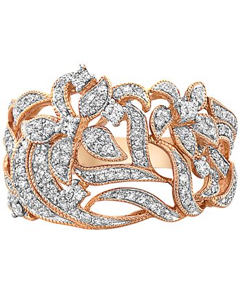 EFFY Collection - Diamond Flower Statement Ring (3/8 ct. t.w.) in 14k Rose Gold