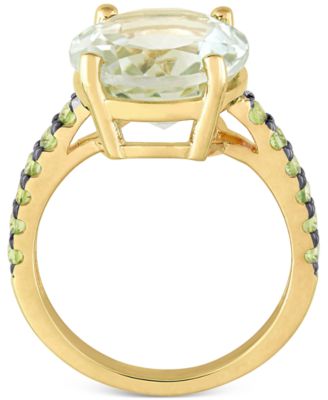 Green Quartz (7-1/2 ct. t.w.) & Peridot (1/2 ct. t.w.) Statement Ring in 18k Gold-Plated Sterling Silver