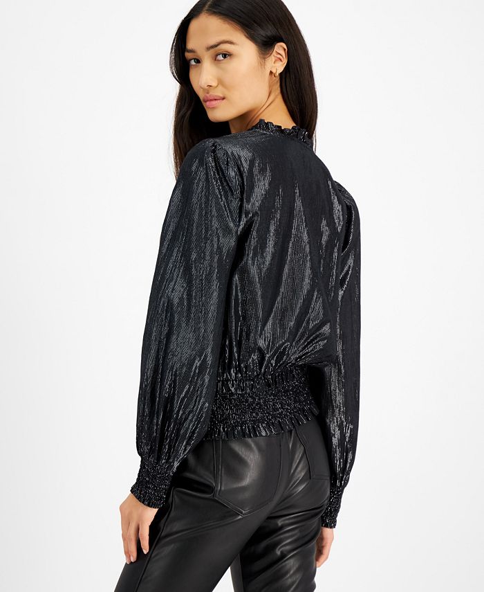 INC International Concepts Metallic Peasant Top, Created for Macy's ...
