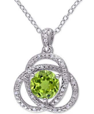 Peridot and Diamond Sterling Pendant newest