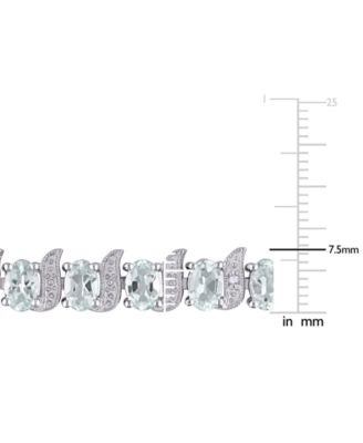 Aquamarine (9-5/8 ct. t.w.) & Diamond Accent S Link Bracelet in Sterling Silver