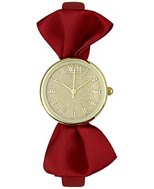 Women's Bow Faux-Leather Strap Watch 27mm, Created for Macy's