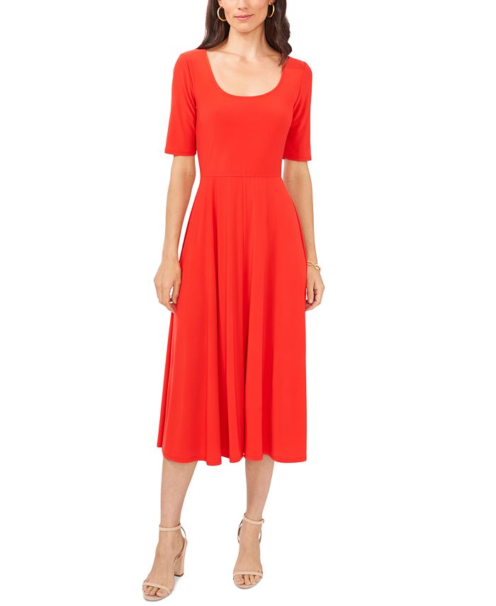 MSK Elbow Sleeve Midi Dress - Macy's