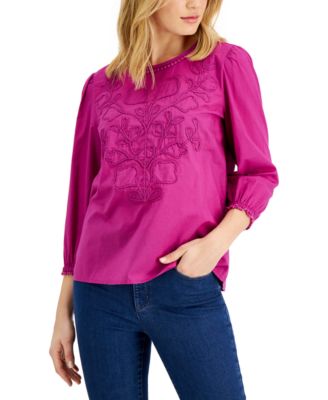 Charter Club - Embroidered Cotton Top