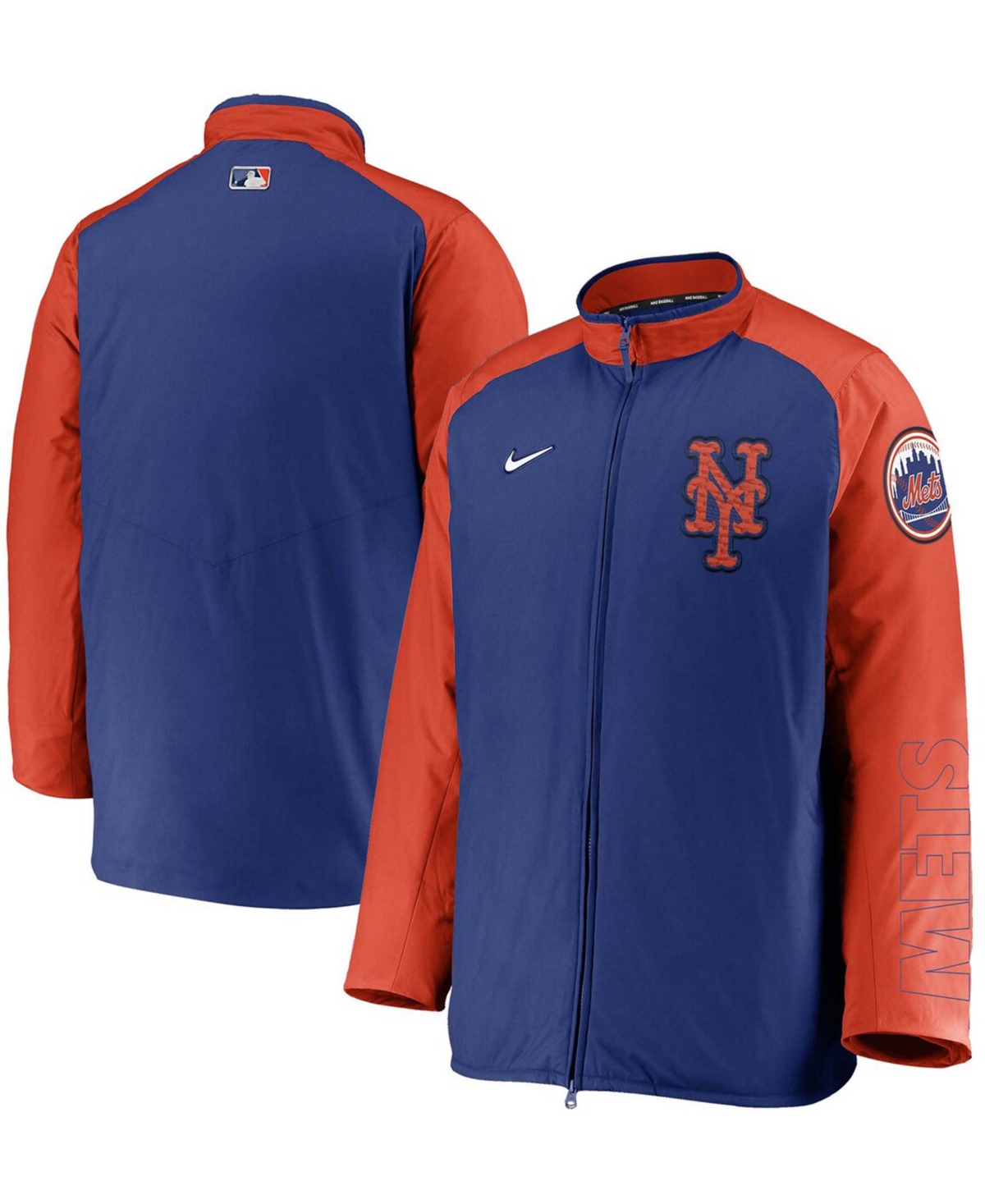 Nike Men's Royal, Orange New York Mets Authentic Collection Dugout Full-zip Jacket In Royal,orange