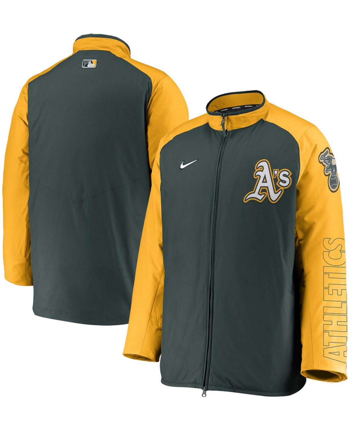 Men's Green Oakland Athletics Authentic Collection Dugout Full-Zip Jacket