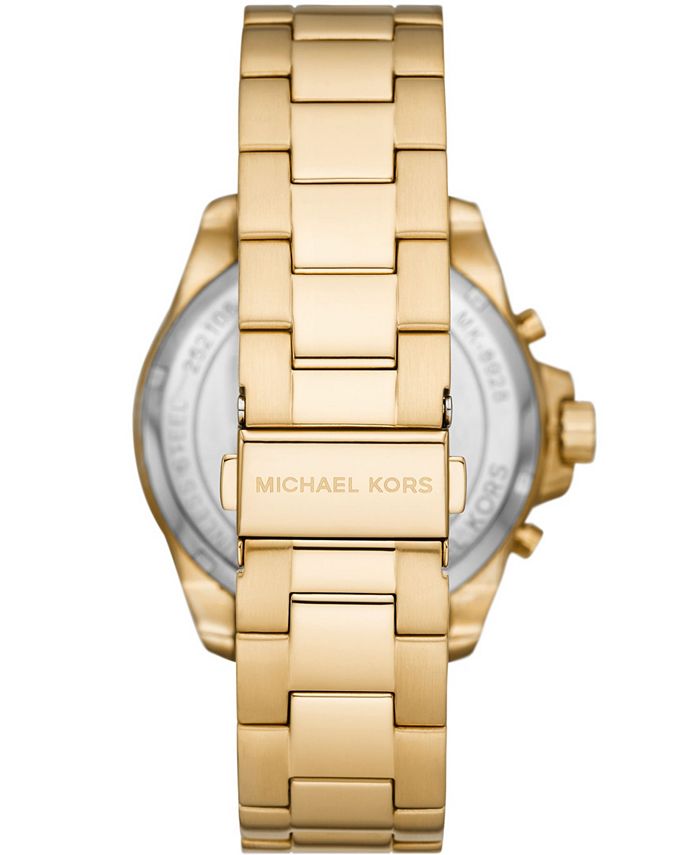 Michael Kors Men's Wren Gold-Tone Stainless Steel Bracelet Watch, 44mm ...