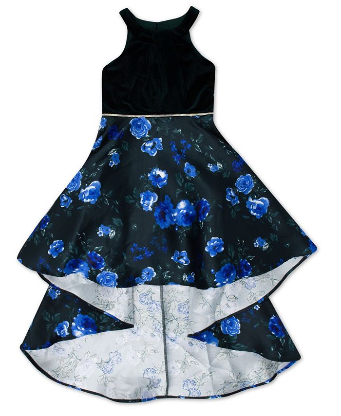 Speechless Big Girls High Neck Floral Hi Low Dress Macy s