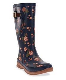 Women's Country Bloom Waterproof Tall Regular Calf Rain Boots