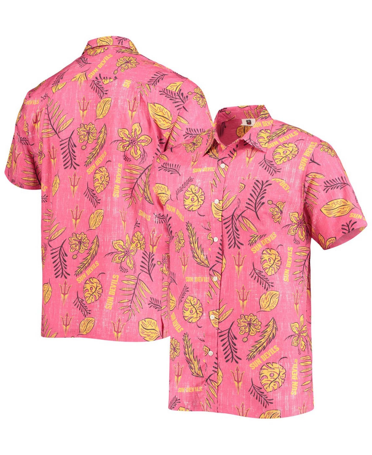 Men's Maroon Arizona State Sun Devils Vintage-Like Floral Button-Up Shirt - Maroon