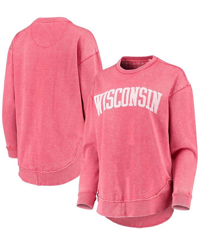 Pressbox Women's Red Wisconsin Badgers VintageLike Wash Pullover Sweatshirt Macy's
