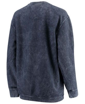 Women's Navy Ole Miss Rebels Comfy Cord Vintage-Like Wash Basic Arch Pullover Sweatshirt