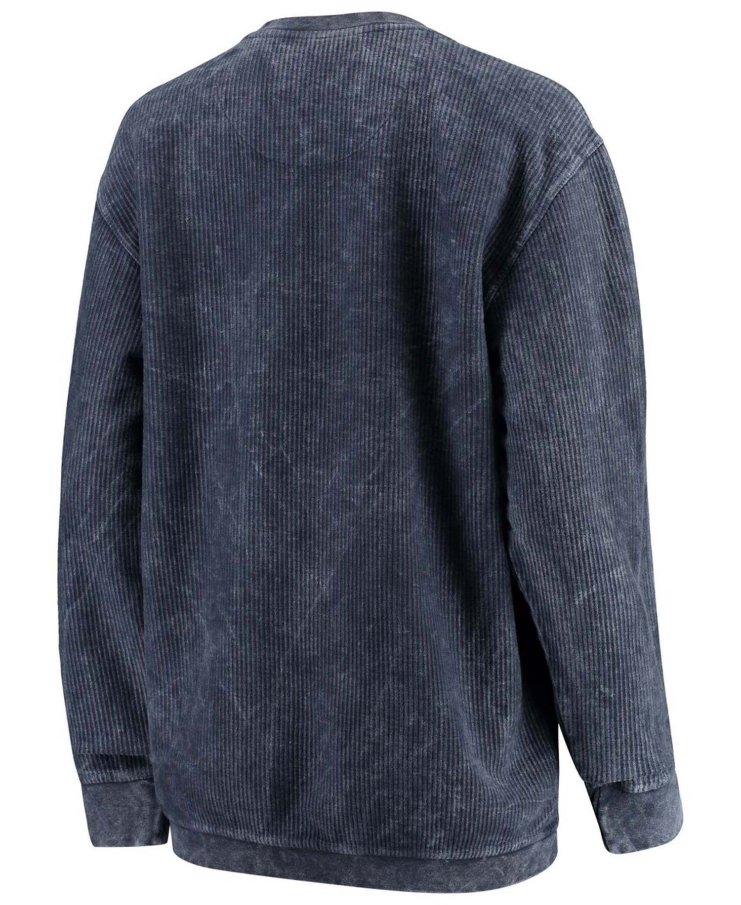 Women's Navy Ole Miss Rebels Comfy Cord Vintage-Like Wash Basic Arch Pullover Sweatshirt