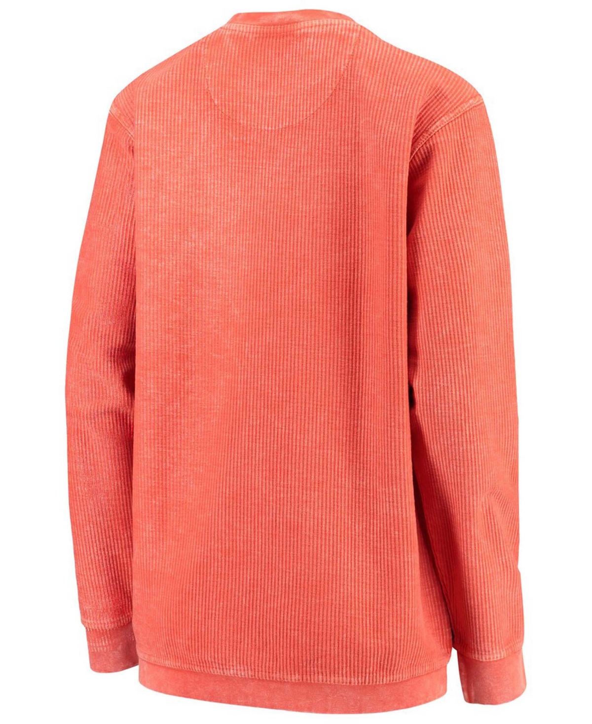 Women'sMiami Hurricanes Comfy Cord Vintage-Like Wash Basic Arch Pullover Sweatshirt - Orange