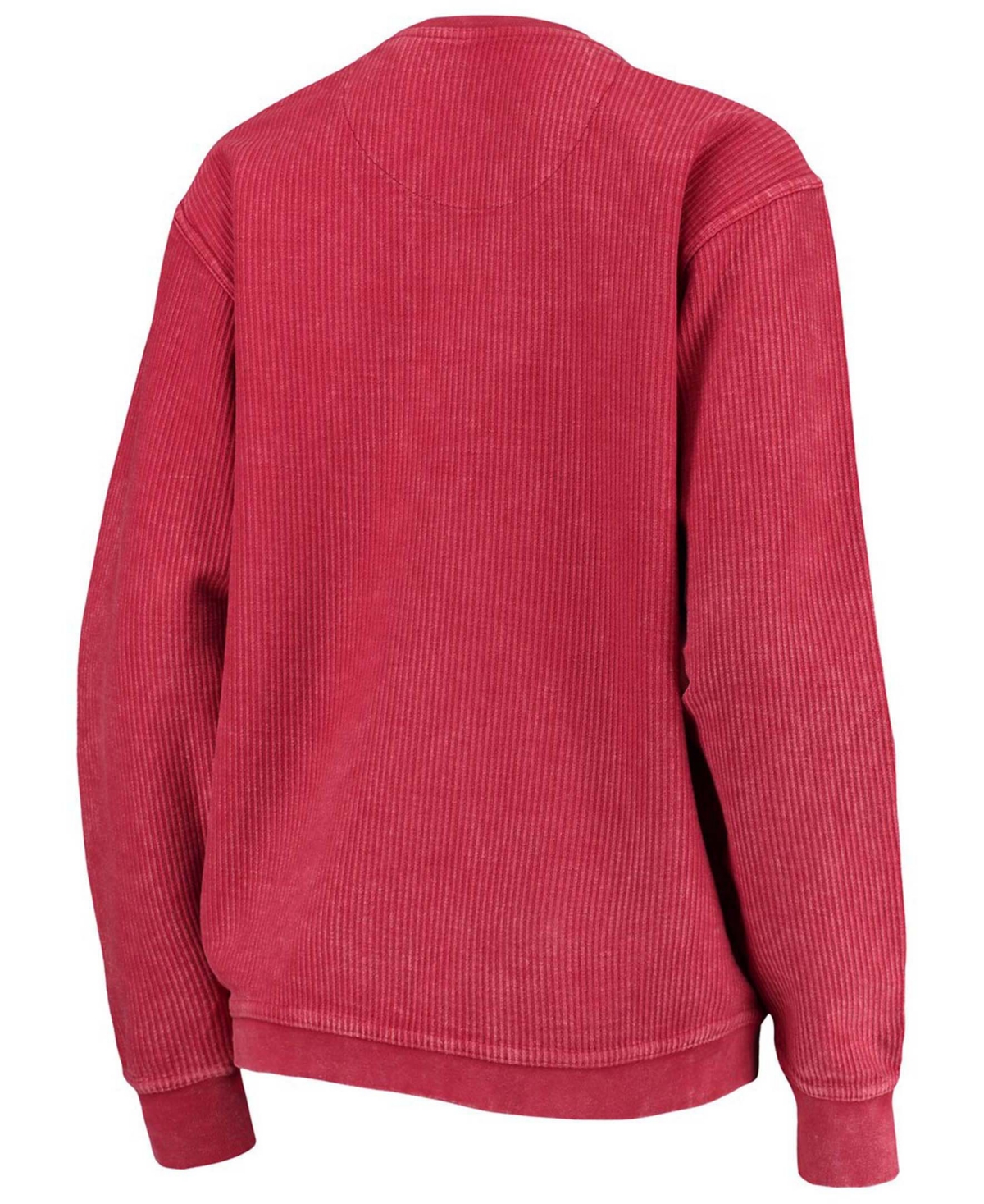 Shop Pressbox Women's Crimson Temple Owls Comfy Cord Vintage-like Wash Basic Arch Pullover Sweatshirt