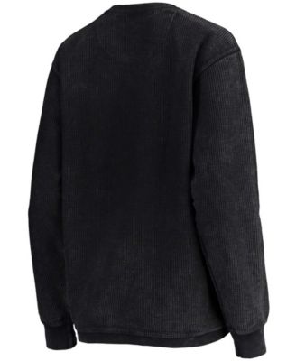Women's Black Colorado Buffaloes Comfy Cord Vintage-Like Wash Basic Arch Pullover Sweatshirt