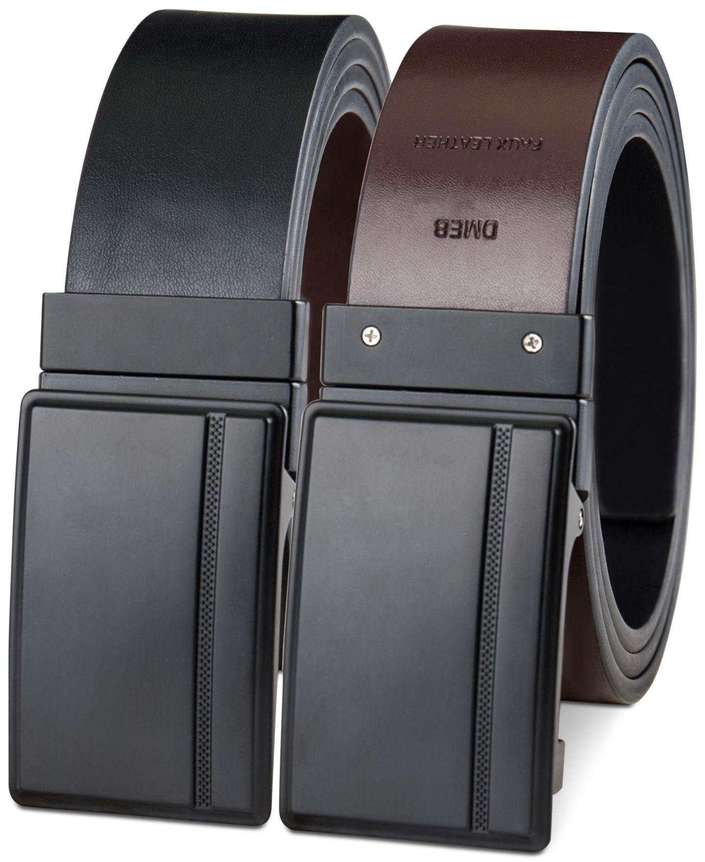 Мужской ремень Alfani Reversible Compression Buckle Belt, цвет: Чёрный / Коричневый — фото 3