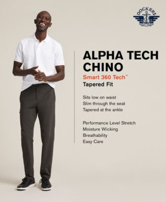 alpha men's tapered chinos