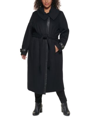 macys long black coat