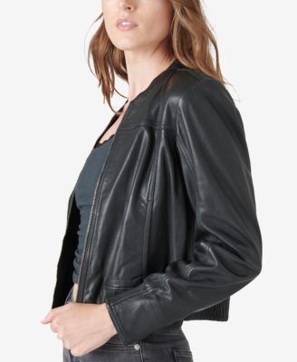 Lucky Brand Faux-Leather Bomber Jacket Macy's