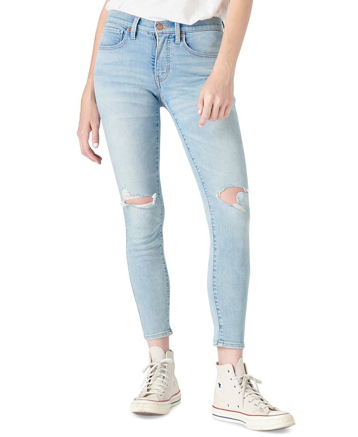 Lucky Brand - Ava Destructed Mid-Rise Skinny Ankle Jeans