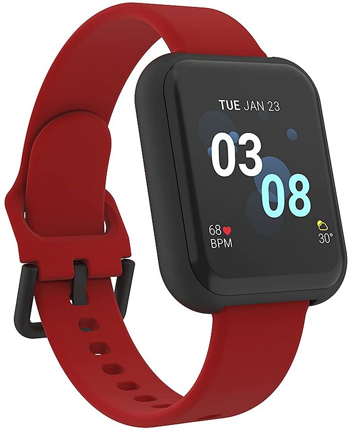 iTouch Air 3 Unisex Heart Rate Red Strap Smart Watch 44mm - Macy's
