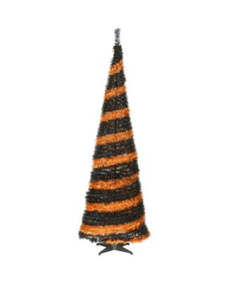 National Tree Company Halloween Decoration, Orange, Black, Pop-Up Tree, Unlit, 7.5 Feet