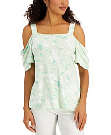 Printed Cold-Shoulder Top, Created for Macy's