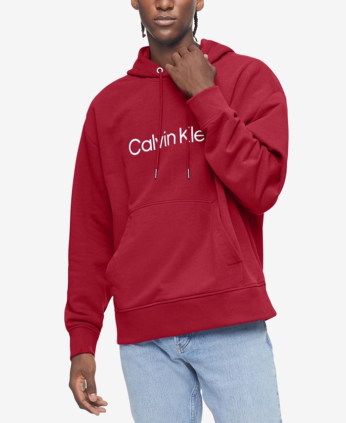 Calvin Klein Men's Relaxed Fit Logo French Terry Hoodie u0026 Reviews - Hoodies  u0026 Sweatshirts - Men - Macy's calvin klein hoodie mens