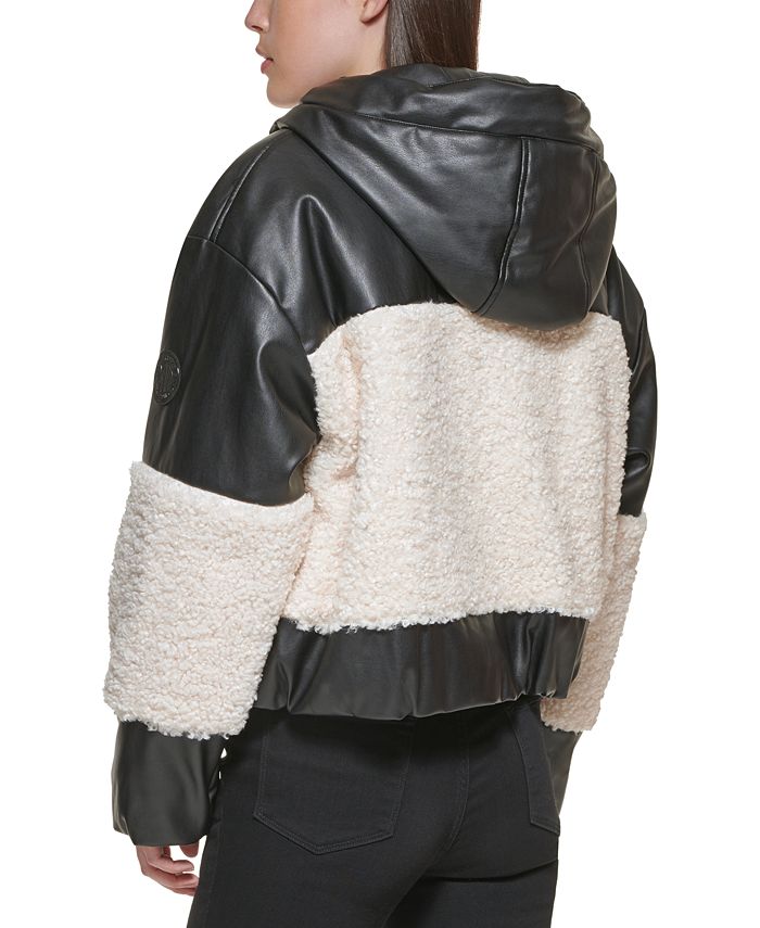 DKNY Jeans MixedMedia Hooded Puffer Jacket Macy's