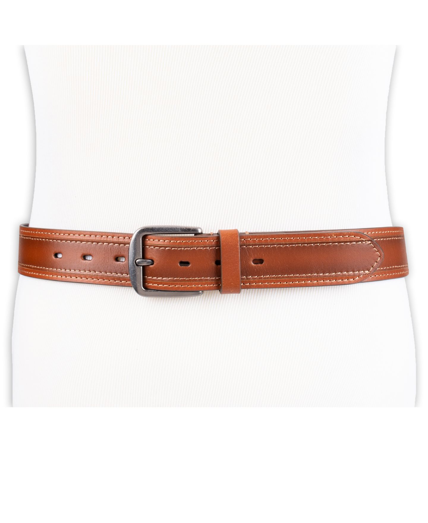Мужской ремень Levi's Stitched Leather Belt, цвет: Рыжевато-коричневый — фото 5