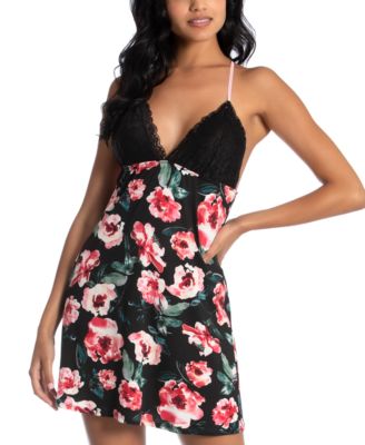 Linea Donatella - Magnolia Lace-Trim Floral-Print Chemise Nightgown