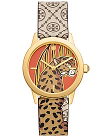 Women's Gigi Leopard Leather Strap Watch 36mm