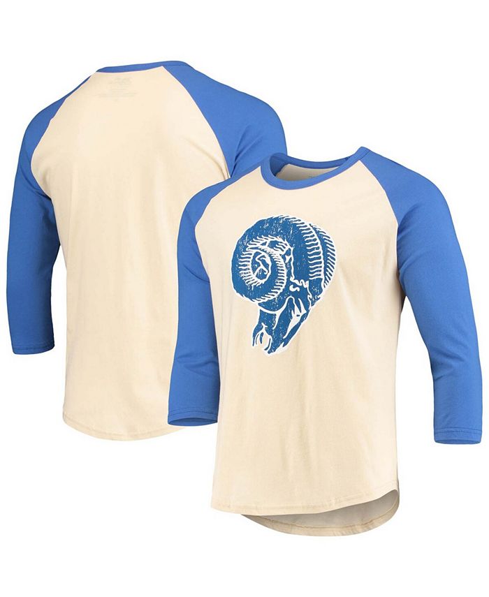 Majestic Men's Cream, Royal Los Angeles Rams Gridiron Classics Raglan 3/4  Sleeve T-shirt - Macy's