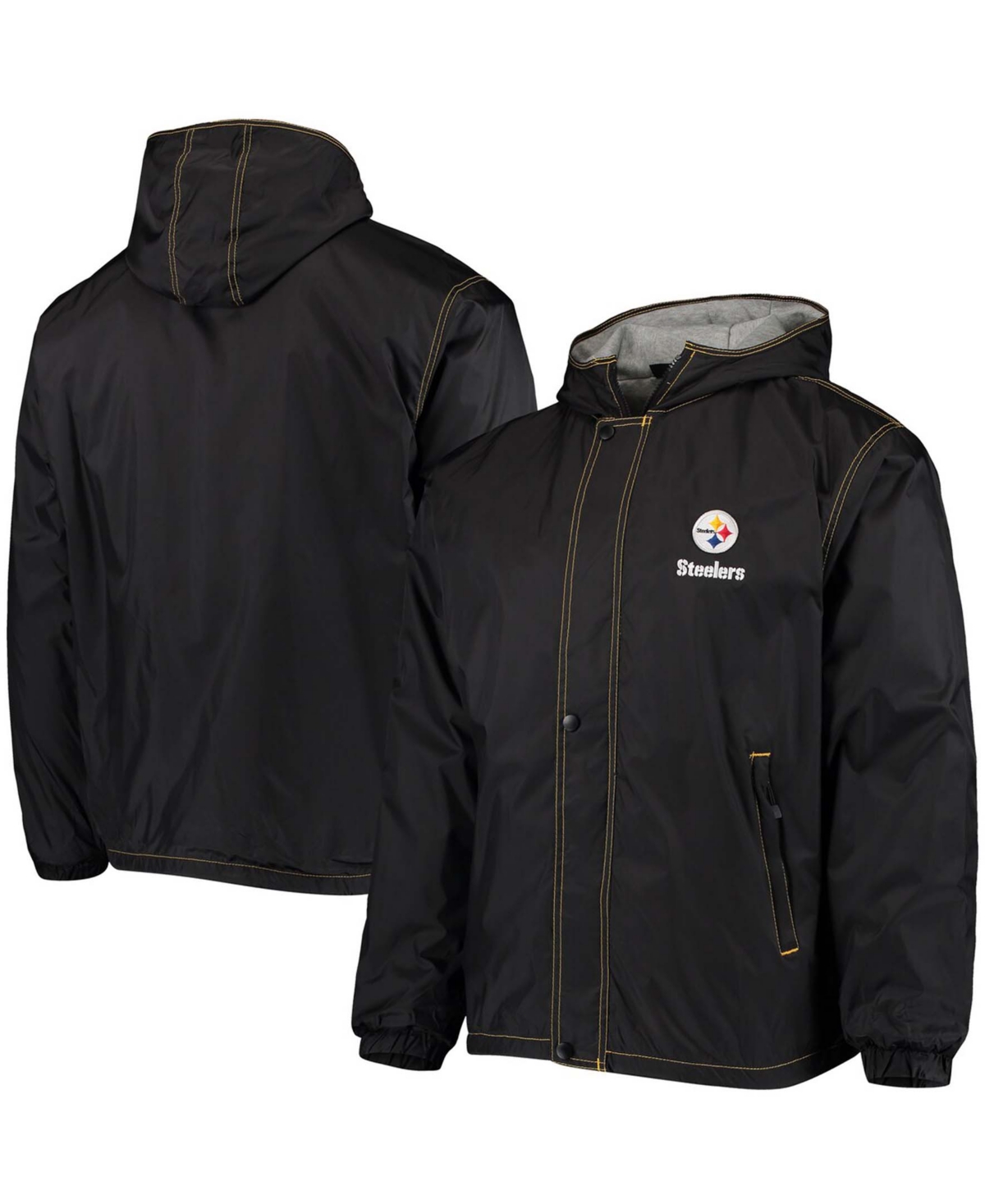 Men's Black Pittsburgh Steelers Legacy Stadium Full-Zip Hoodie Jacket
