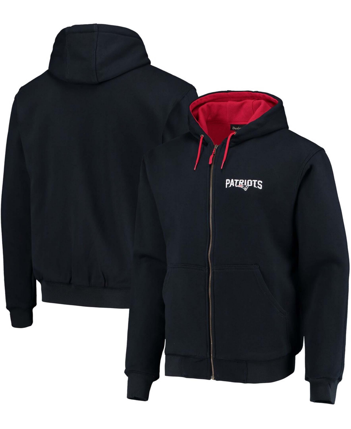 Dunbrooke Men's Navy New England Patriots Craftsman Thermal Lined Full-zip Hoodie